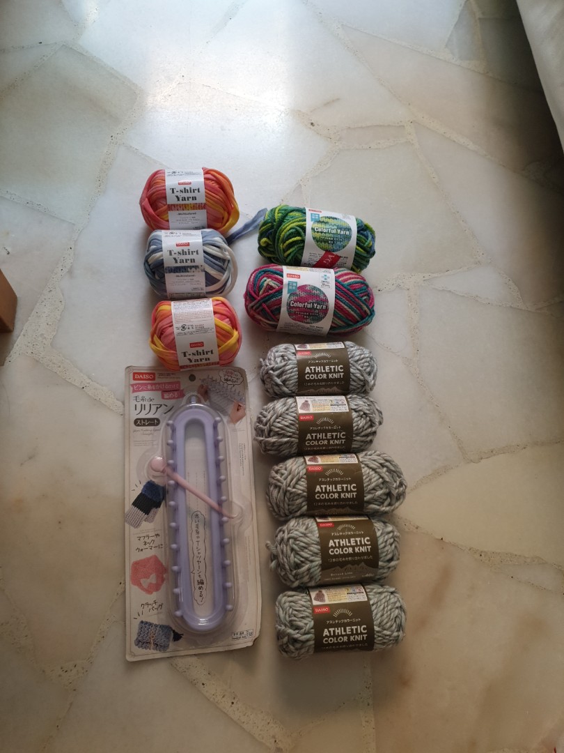 Daiso Knit Tool with Knit Yarn BNIB, Hobbies & Toys, Stationery & Craft