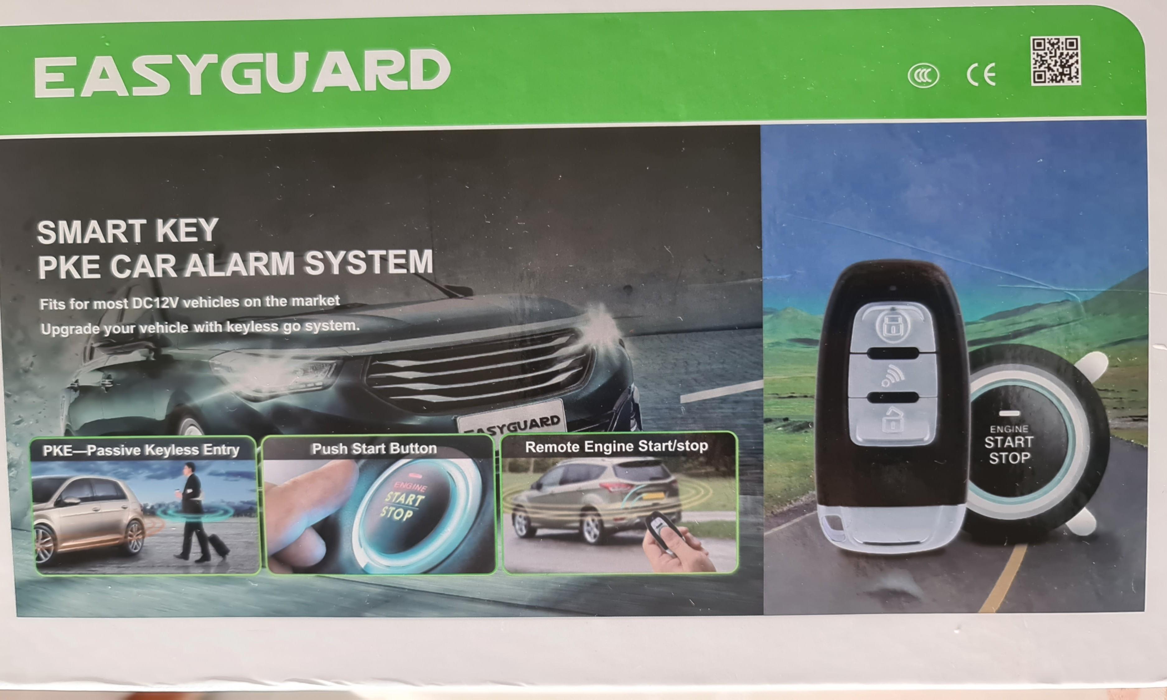 easyguard ec003 smart key pke passive keyless entry car alarm system push