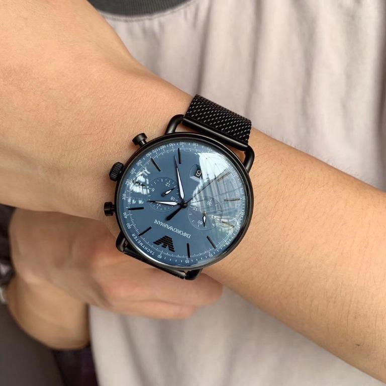 EMPORIO ARMANI Chronograph Quartz Blue Dial Watch AR11201, Men\'s Fashion,  Watches & Accessories, Watches on Carousell