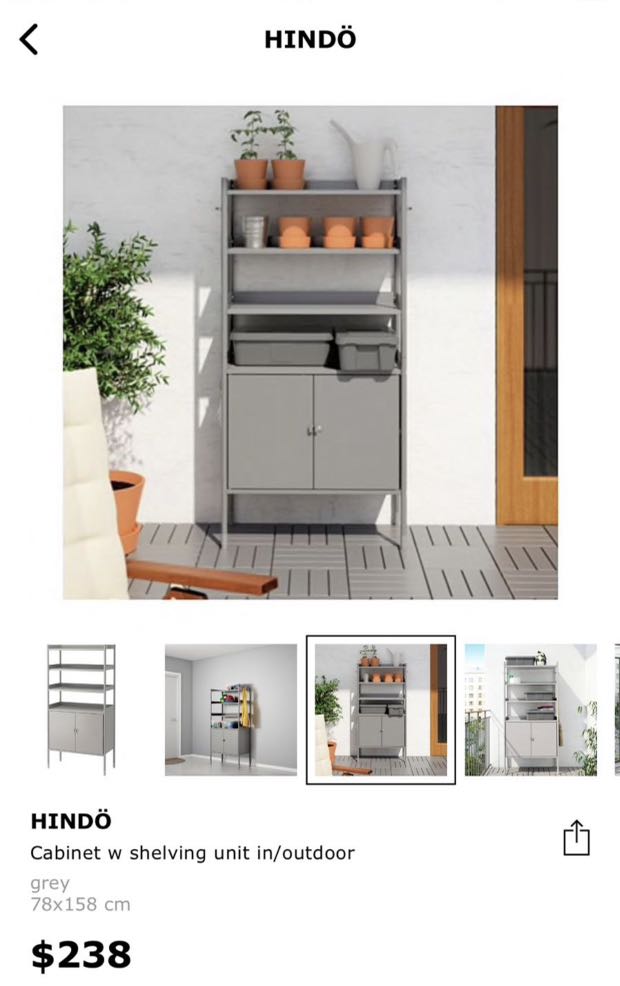 Excellent condition Ikea Hindo outdoor shelves, Furniture & Home Living, Furniture, Shelves