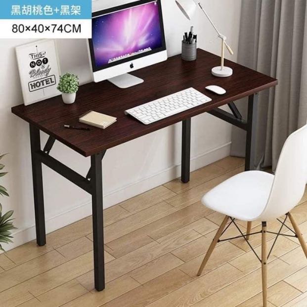 Foldable Dark Brown Laptop Study Table Home Furniture Furniture Fixtures Tables Chairs On Carousell