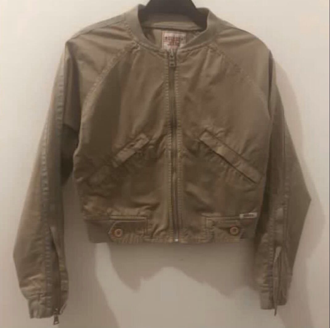 guess army green jacket
