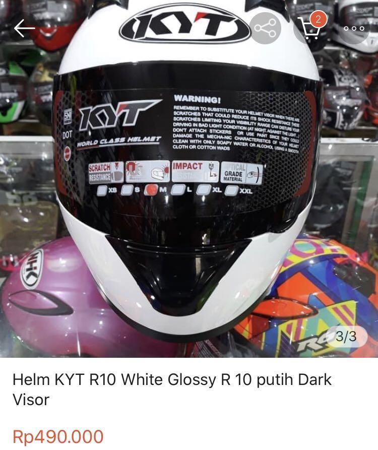 Helm KYT R10 ukuran L, Motor di Carousell