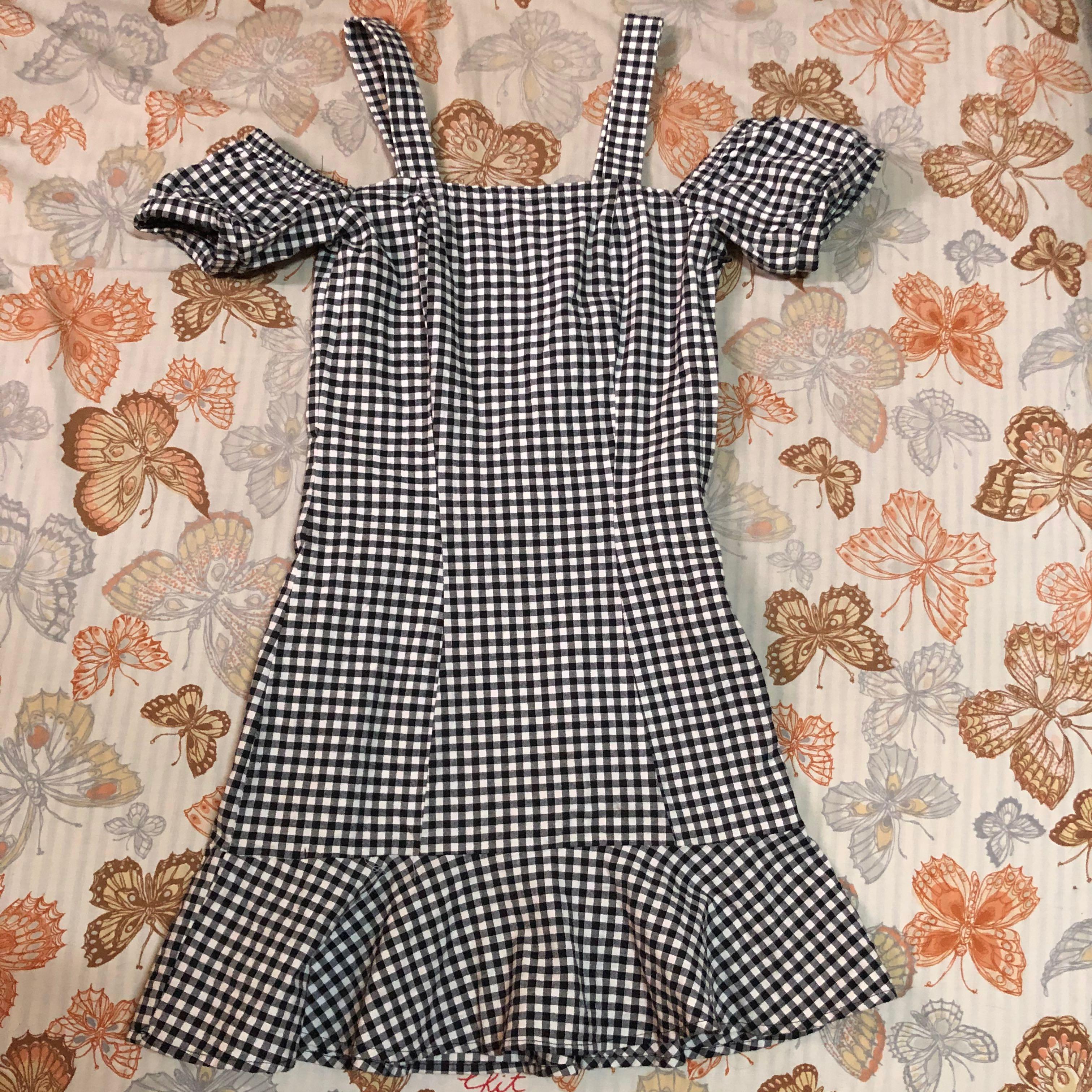 h&m checkered dress