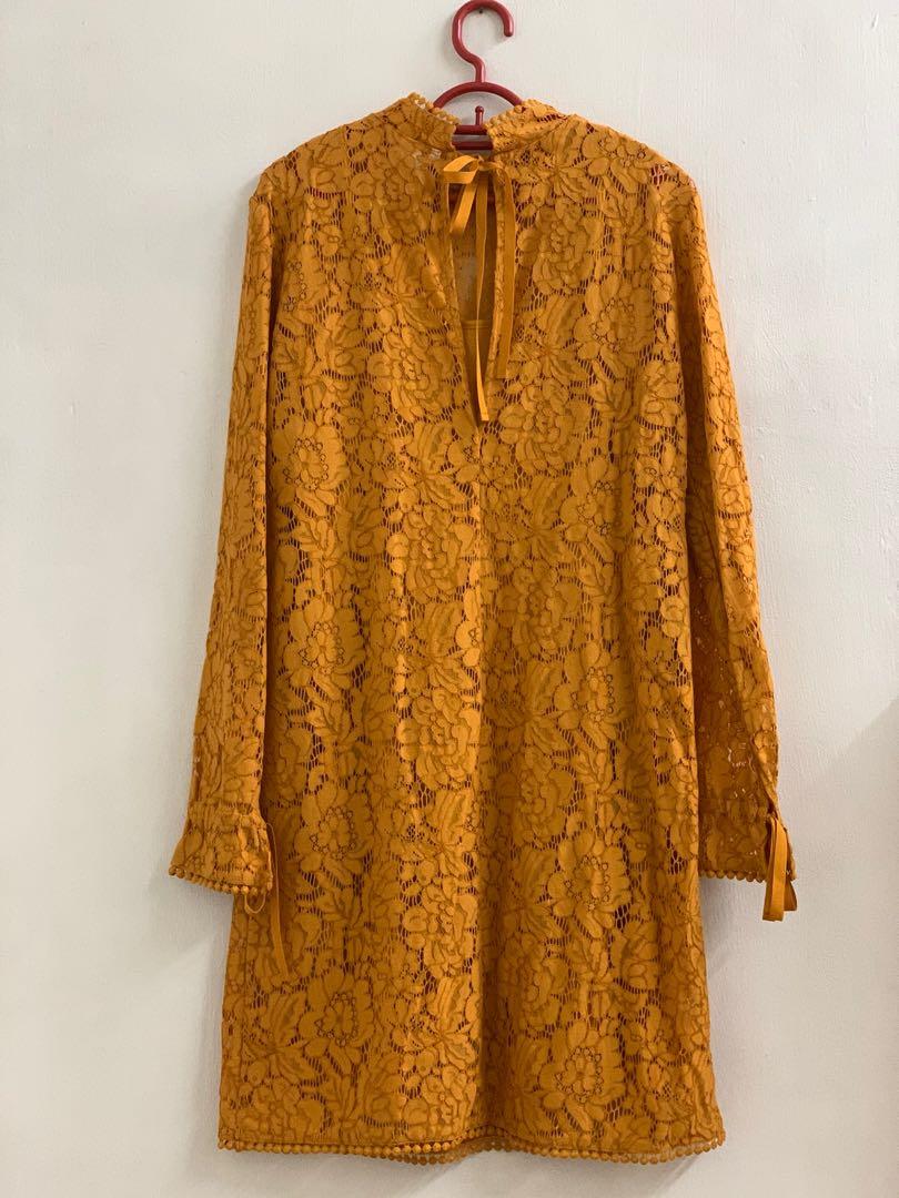 H and discount m mustard dress
