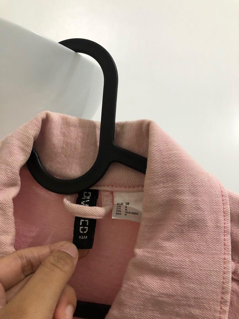 h and m pink denim jacket