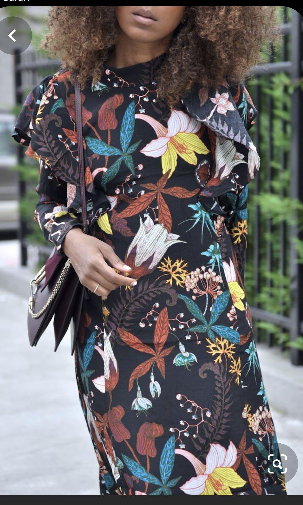 H&m black floral maxi dress new arrivals