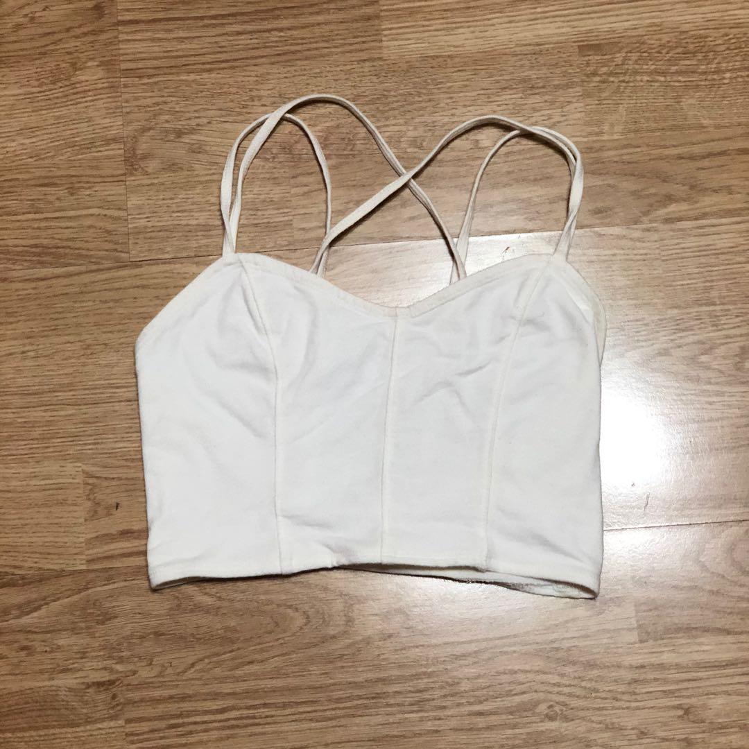 white hollister bralette