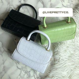 [INSTOCK] Janelle Two-Way Crossbody Handbag Mini Bag (available in white, black & green)