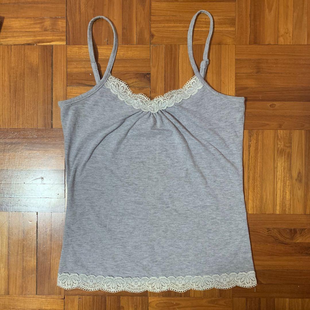 grey lace camisole top