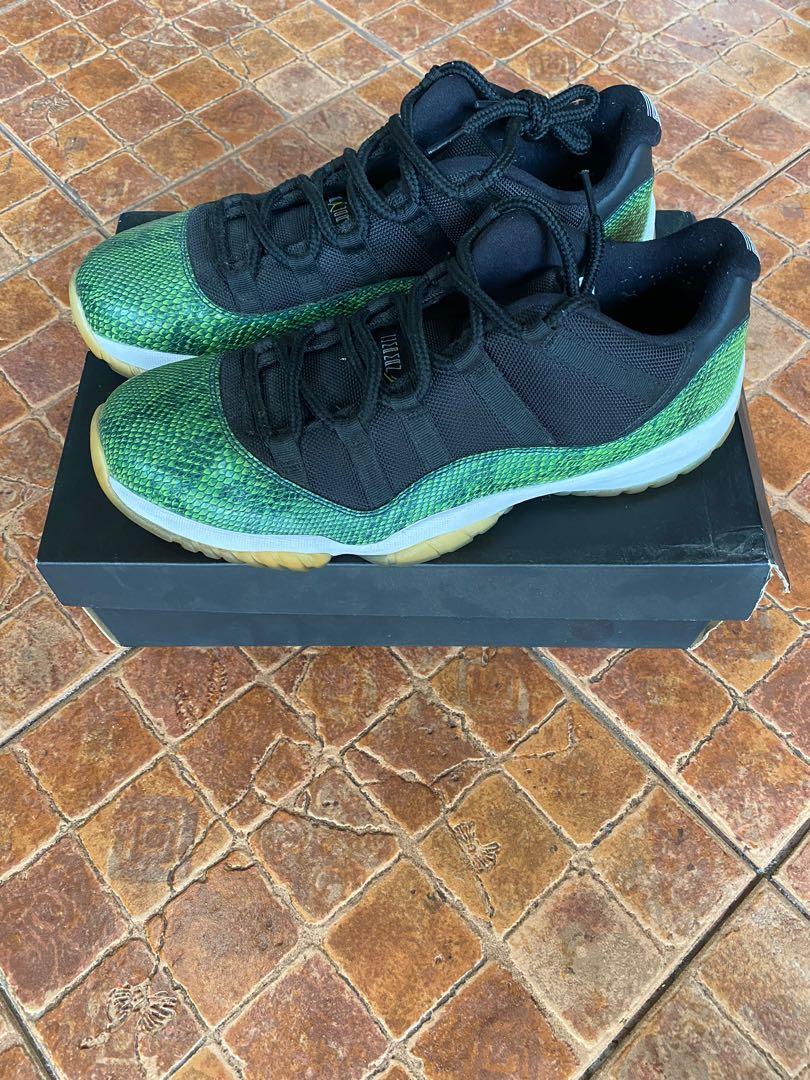 Jordan 11 low sales green snakeskin release