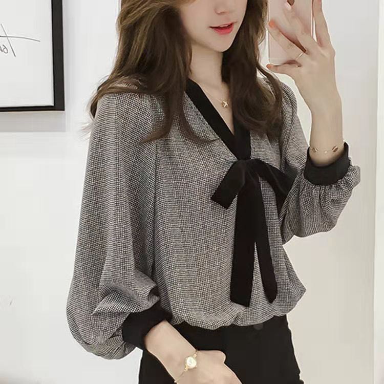 Korean Blouse Longsleeve Chiffon with