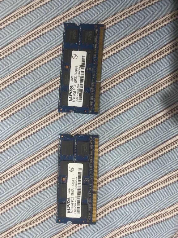 Laptop Ram Sodimm 8gb Pc3 12800 X 2 Electronics Computer Parts Accessories On Carousell
