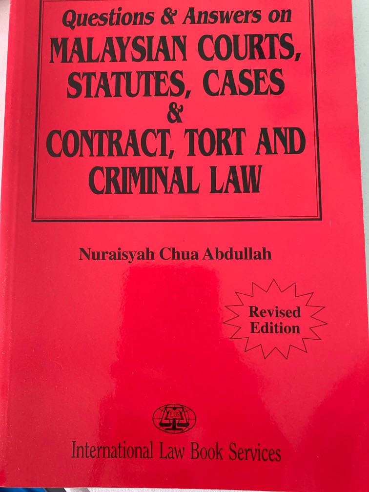 Law Book Contract Tort And Criminal Law Q A Revision
