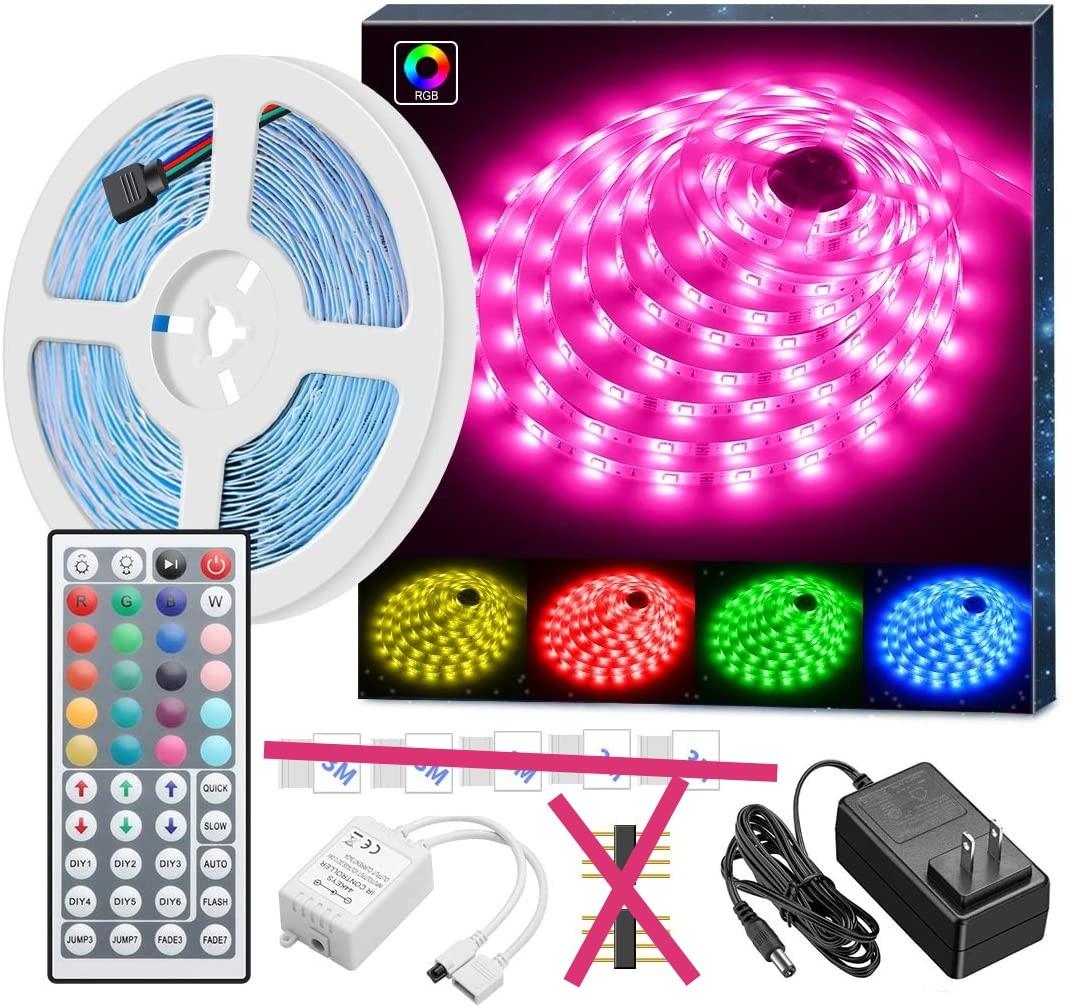 Led Strip Lights 16 4ft Rgb Led Light Strip 5050 Led Tape Lights Color Changing Led Strip Lights With Remote For Home Lighting Kitchen Bed Flexible Strip Lights For Bar Home Decoration Electronics