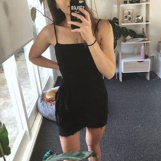 Linen blend wrap dress