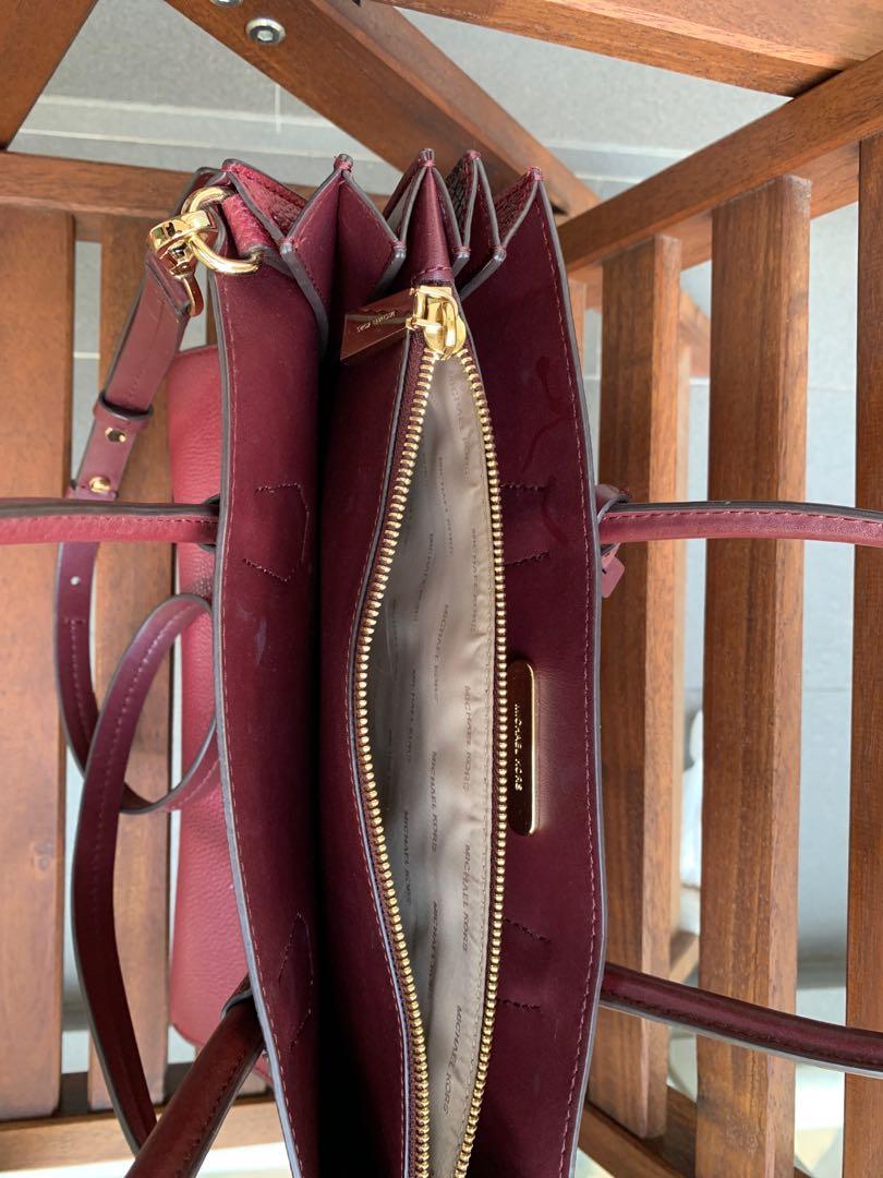 Michael Kors Mercer Large Pebbled Leather Accordion Tote Bag in Pink