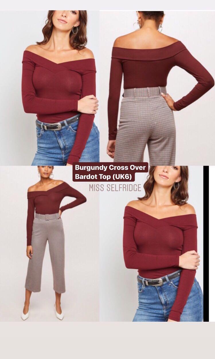 Miss selfridge off discount the shoulder top