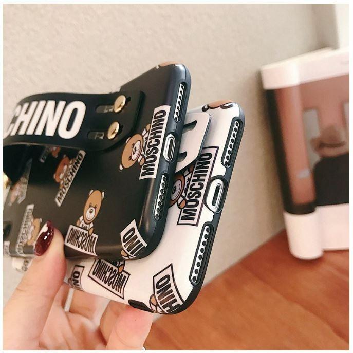 Moschino iPhone Wrist Strap Bear Case 11 Pro Max XS XR 7 6, Mobile