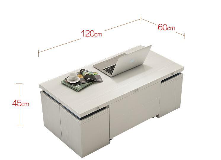 Multi Function Coffee Table (Category: Tables & Sets) located in Singapore. Submitted by radnaksi (Listing ID 1020280067, Image 3). Description: Multi Functional Coffee Table + 4 Stools ~ ✅ Solid wood frame ✅ Able to withstand up to 100kg load ✅ Waterproof table top for easy cleaning ✅ Storage compartment in every stool ✅ Heavy duty wheels with brakes ~ Table Dimension: 1200W x 600D mm 2 Adjustable Heights: 450 & 687mm ~ $460 with FREE Delivery! 