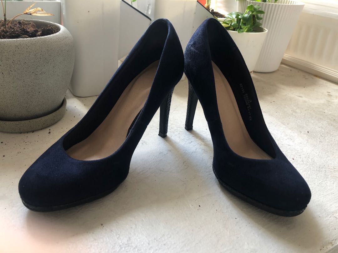 Navy blue high heels stilettos, Women's 