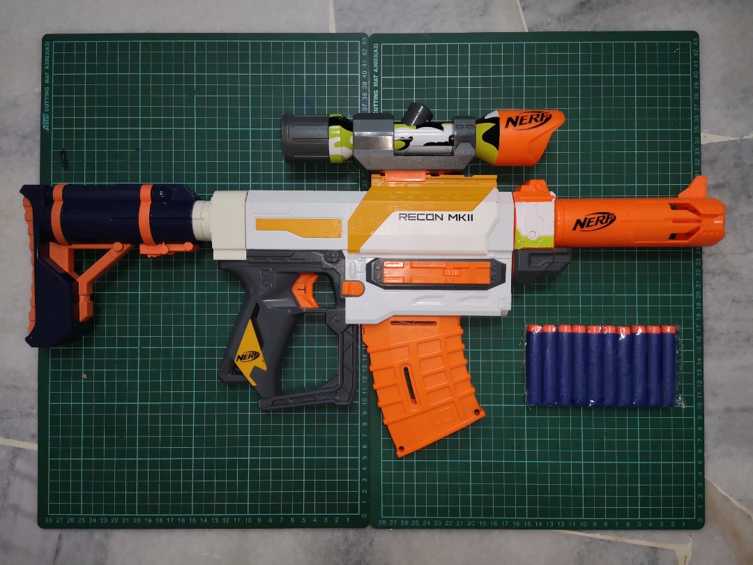 Nerf Modulus Recon MKII Blaster with add ons, Hobbies & Toys, Toys Games on Carousell