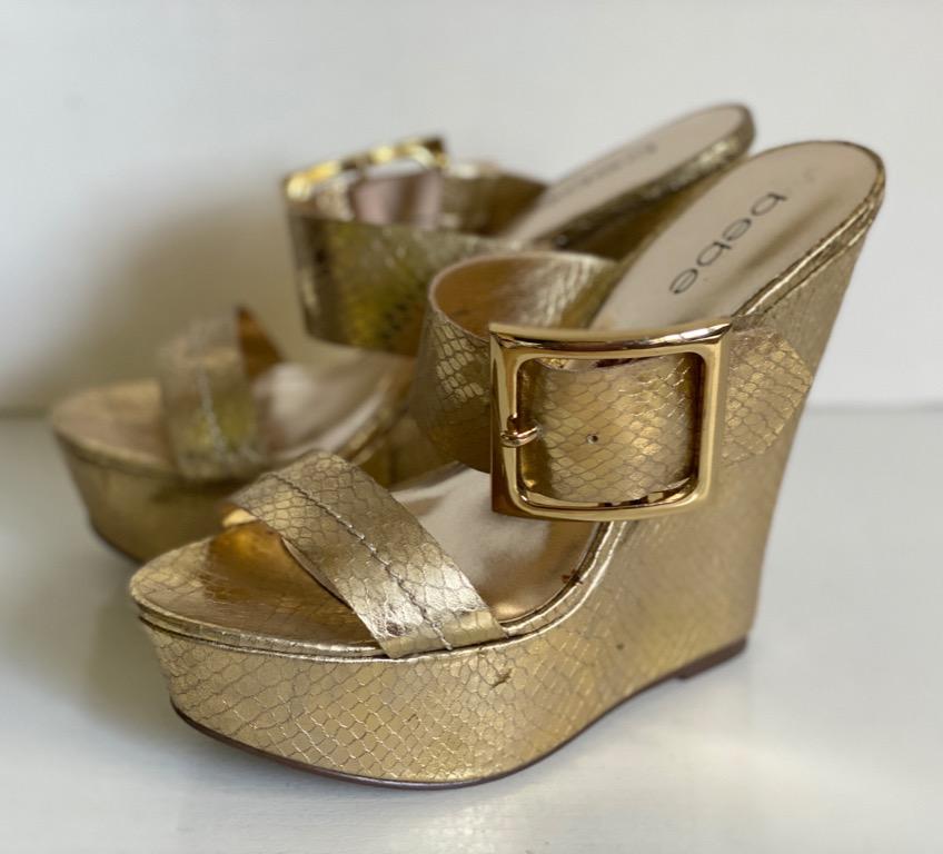 bebe gold shoes