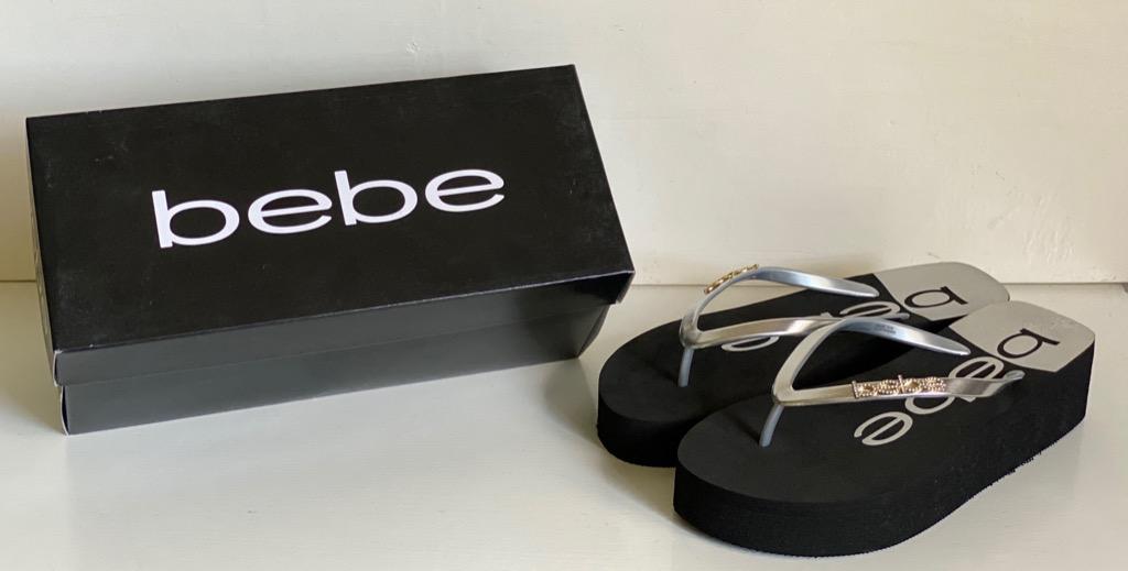 bebe black sandals