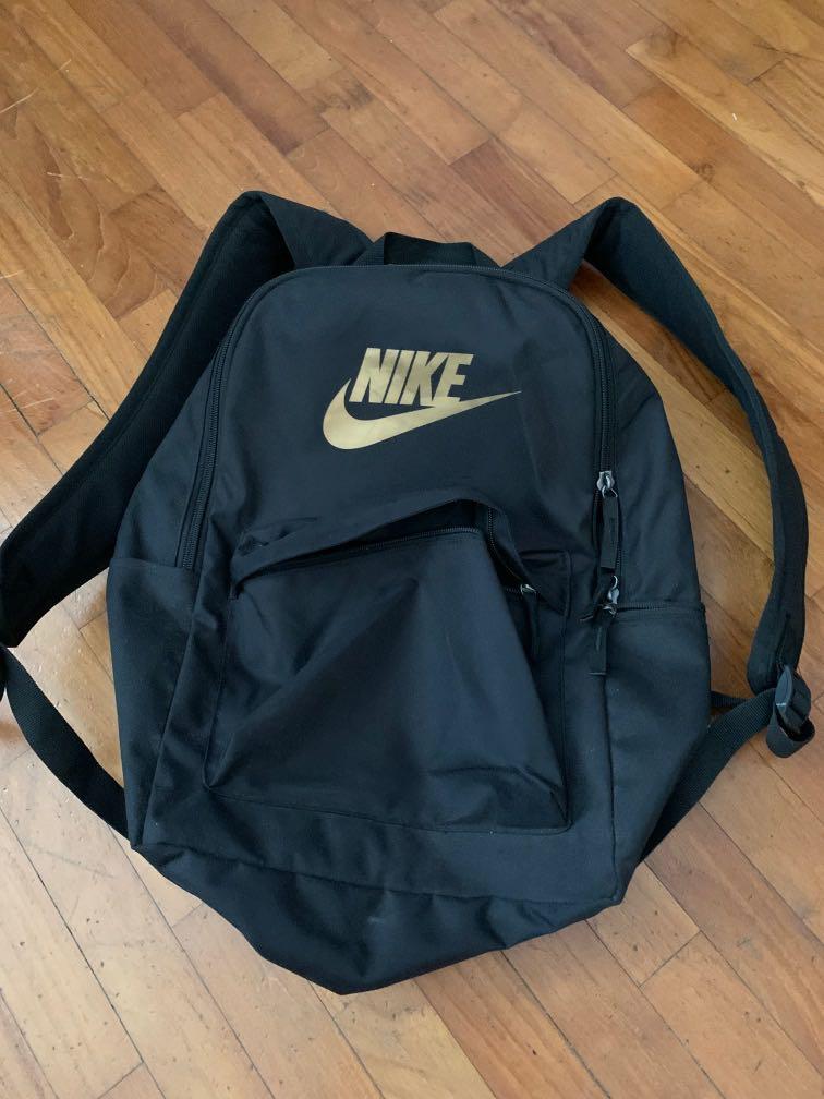 nike backpacks black and gold
