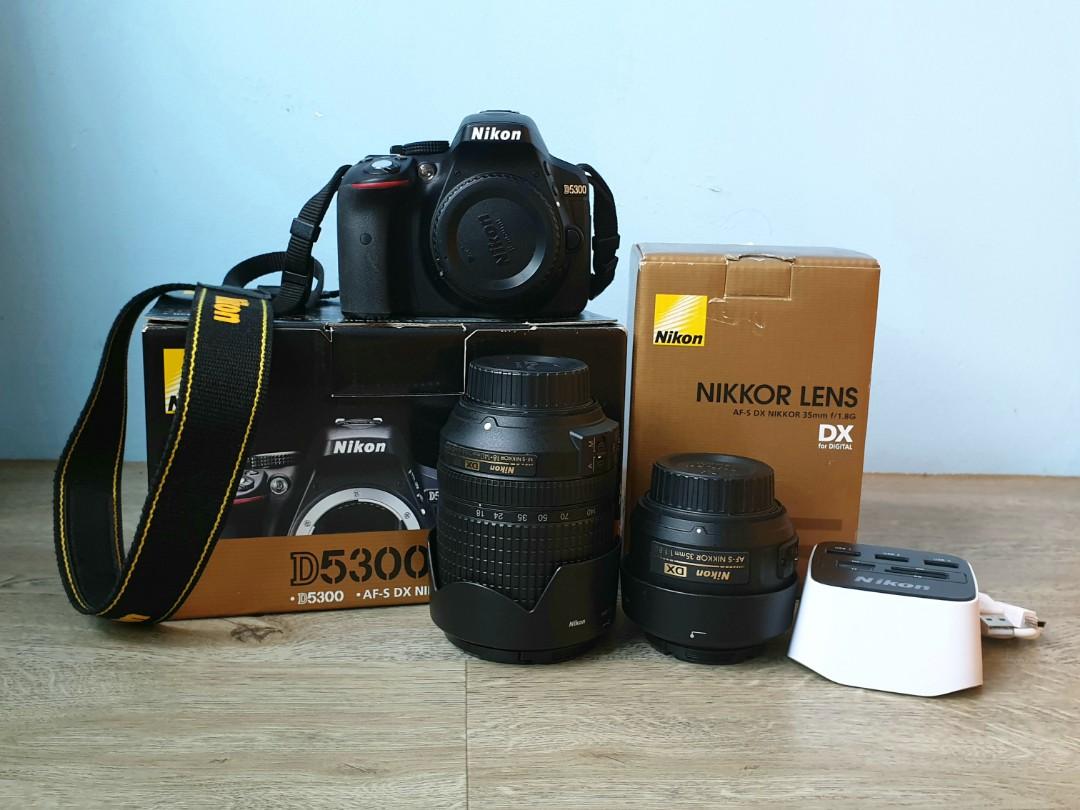 Nikon D5300 Digital Slr Camera Af S 18 140mm F 3 5 5 6 G Vr Lens Kit 35mm F 1 1 8g Ed Lens Lots Of Goodies Photography Cameras Dslr On Carousell Nikon D5300 Digital Slr Camera Af S 18 140mm F 3 5 5 6 G Vr Lens Kit 35mm F 1 1 8g Ed Lens Lots Of Goodies Photography Cameras Dslr On Carousell