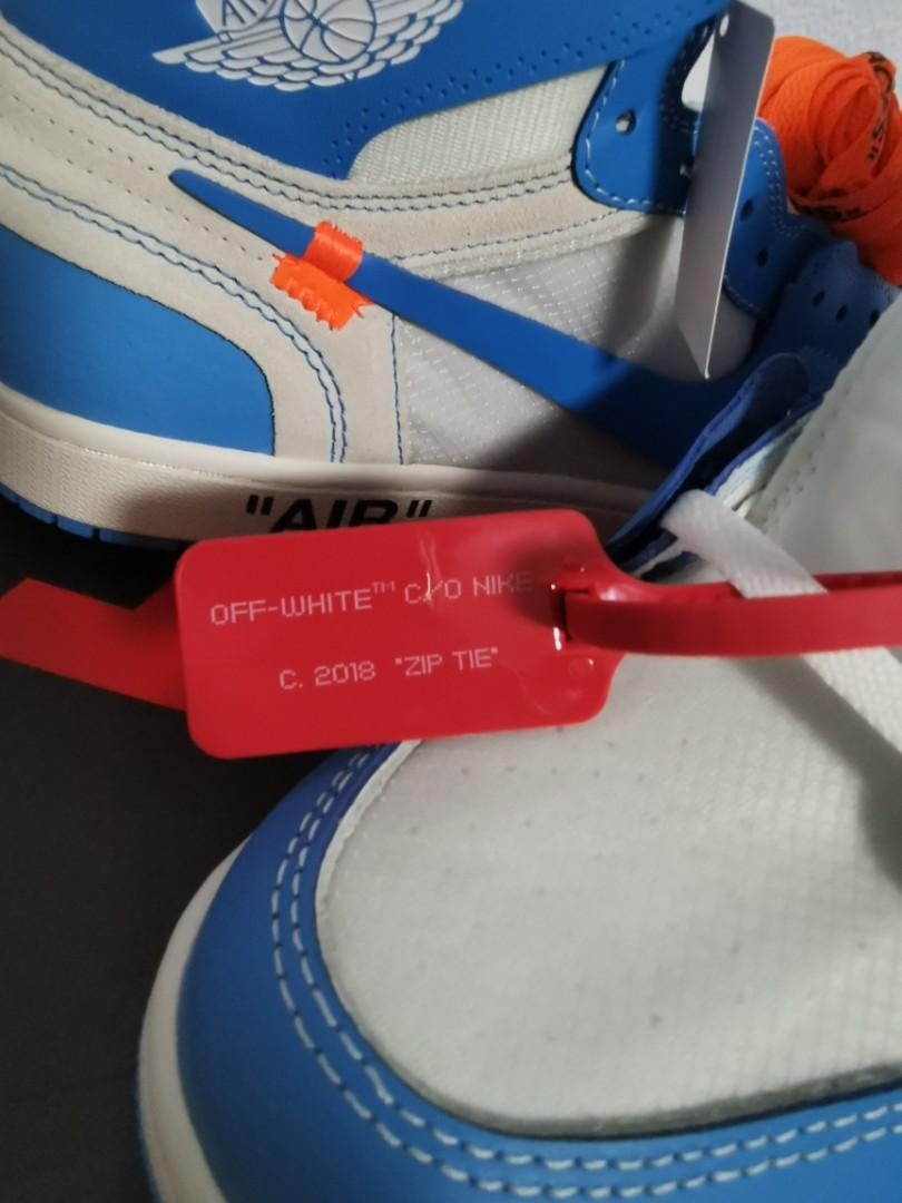 off white unc zip tie