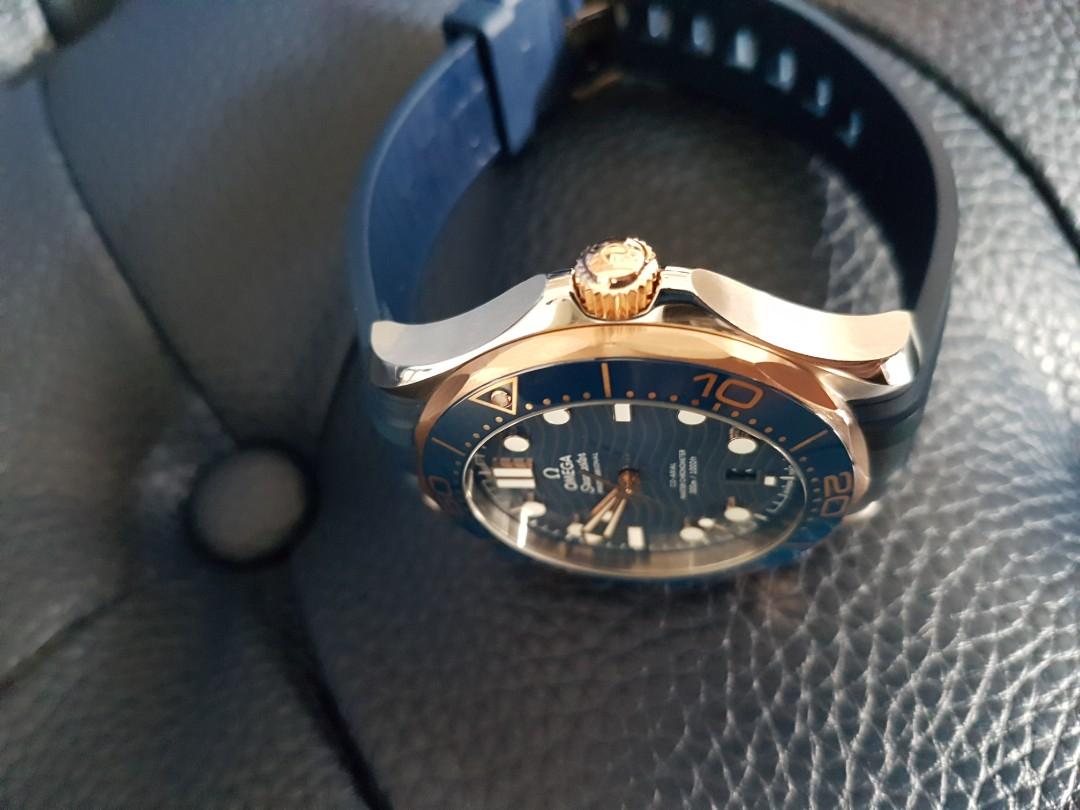 Omega Diver 300M Sedna Gold and Steel 
