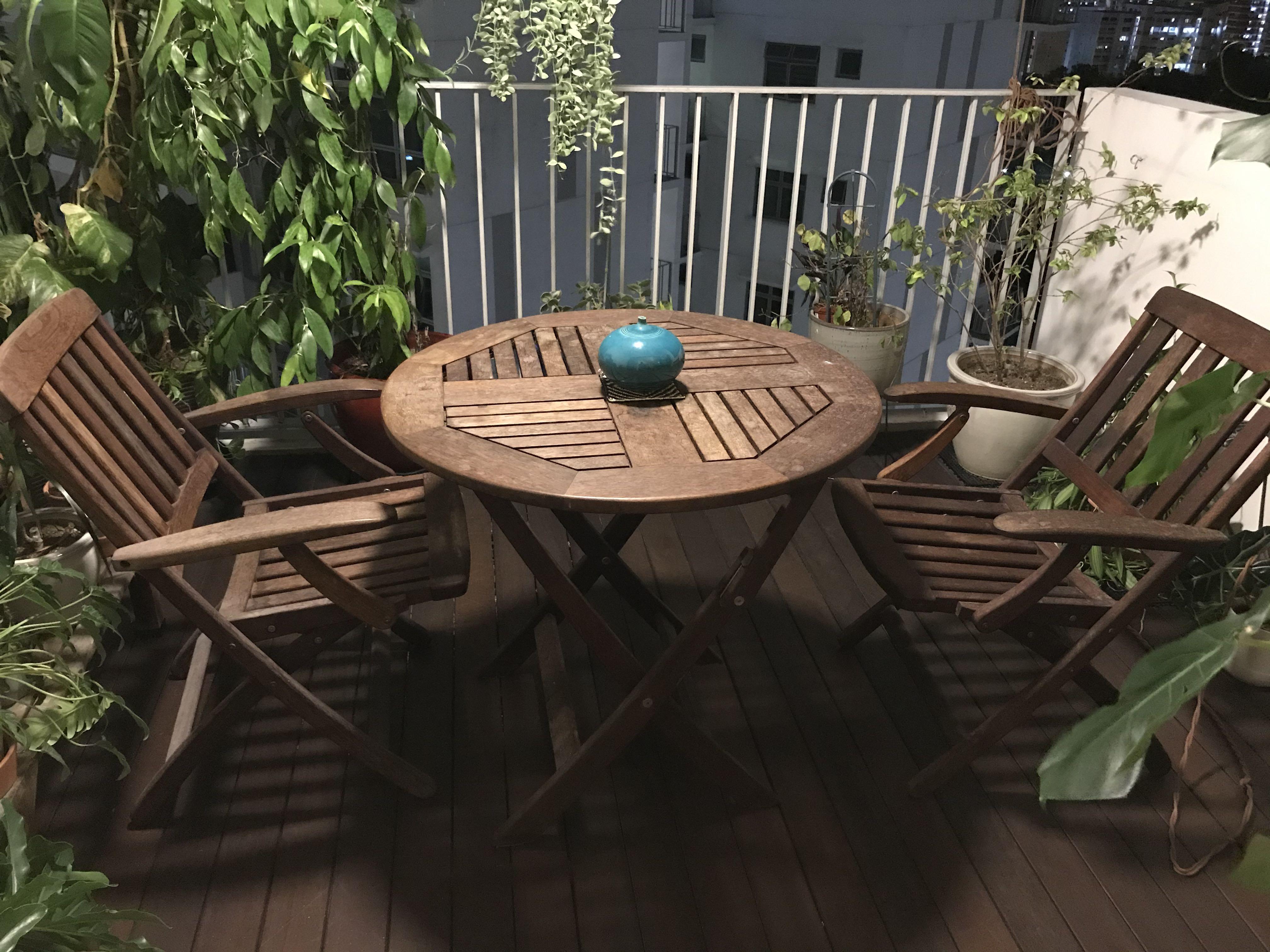 Pacific Kwila Outdoor Table and Chair Set, Furniture & Home Living