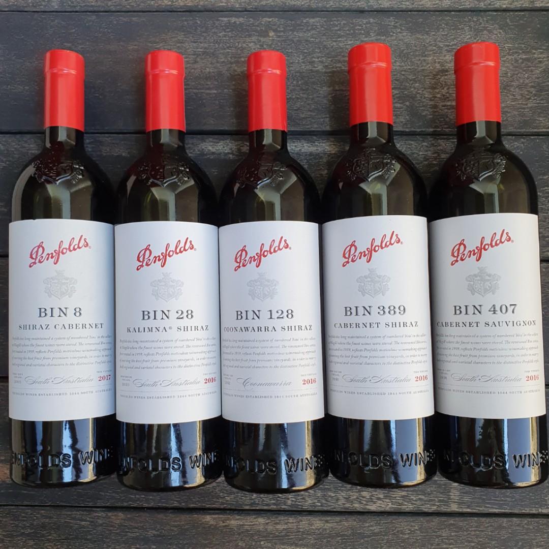 PENFOLDS WINE (BIN 8, 28, 128, 389, 407), Food & Drinks, Alcoholic