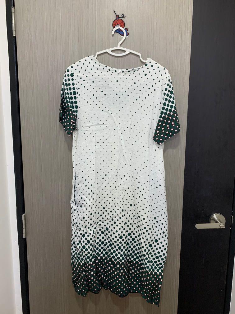 dark green work dress