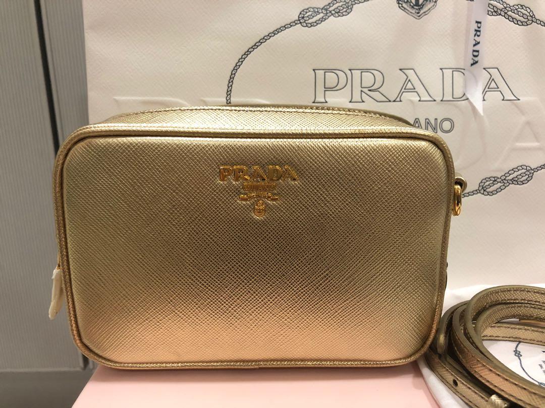 Prada gold crossbody new arrivals