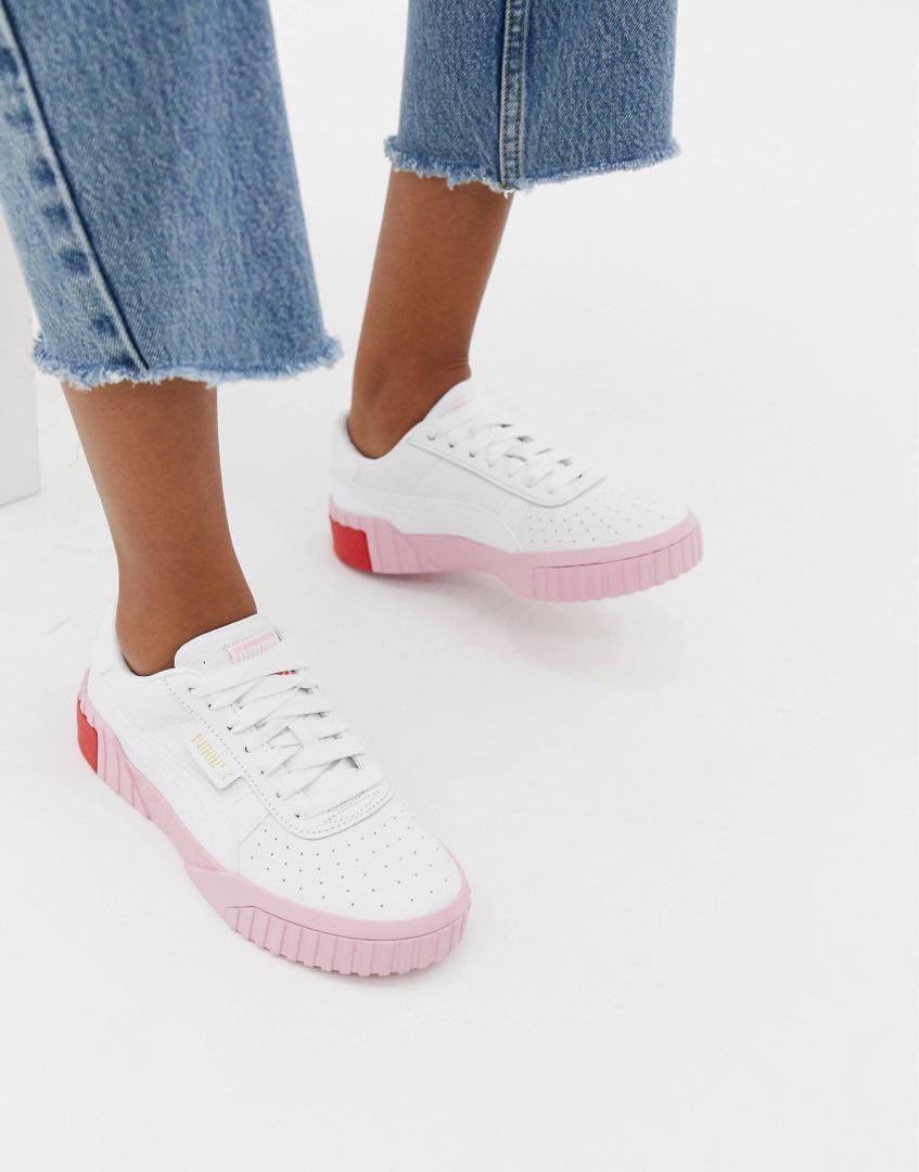 Puma cali sneakers white new arrivals and pink