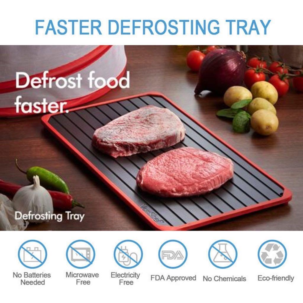 Quick Defrost Tray with Silicon Rapid Thaw Frozen Food Fast No
