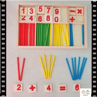 [[Ready Stock] Montessori Number Counting Math Learning Sticks, Hobbies ...