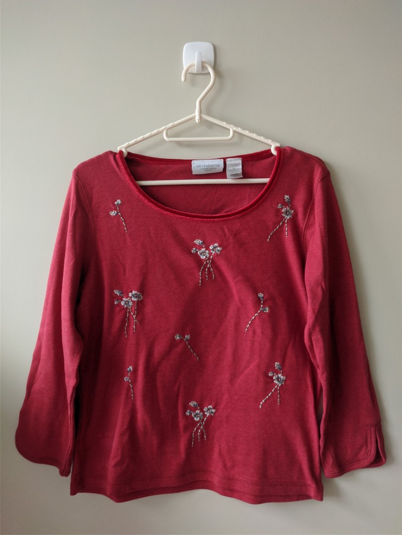 red long sleeve sweater