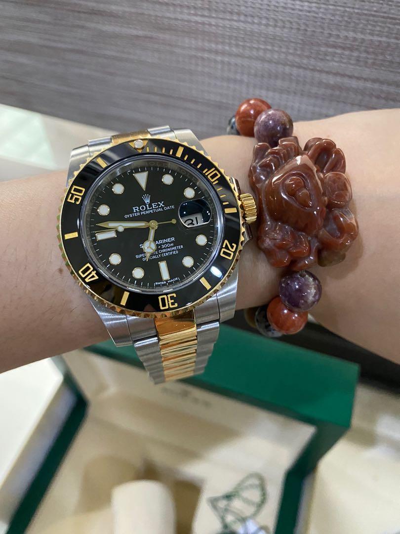 Rolex 2 tone submariner black hotsell