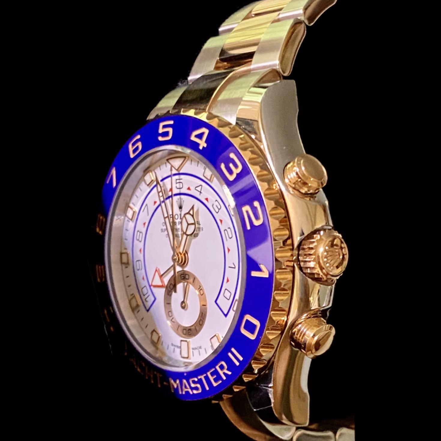 Rolex Yachtmaster Ii Ref 116681 18k Everose Gold And Stainless Steel Blue Face 44mm Year 2020 Yacht Master Men S Fashion Watches On Carousell