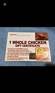 savory 1 whole chicken gift certificate