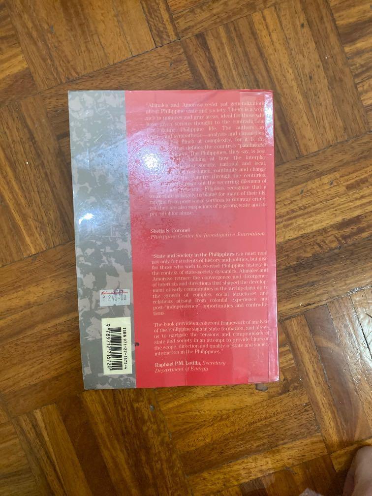 State and Society in the Philippines (Category: Textbooks) located in Mandaluyong City. Submitted by deardolphin (Listing ID 1020146418, Image 2). Description: Patricio N Abinales Donna J Amoroso.