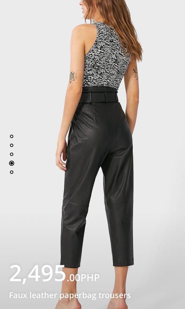 stradivarius leather jeans