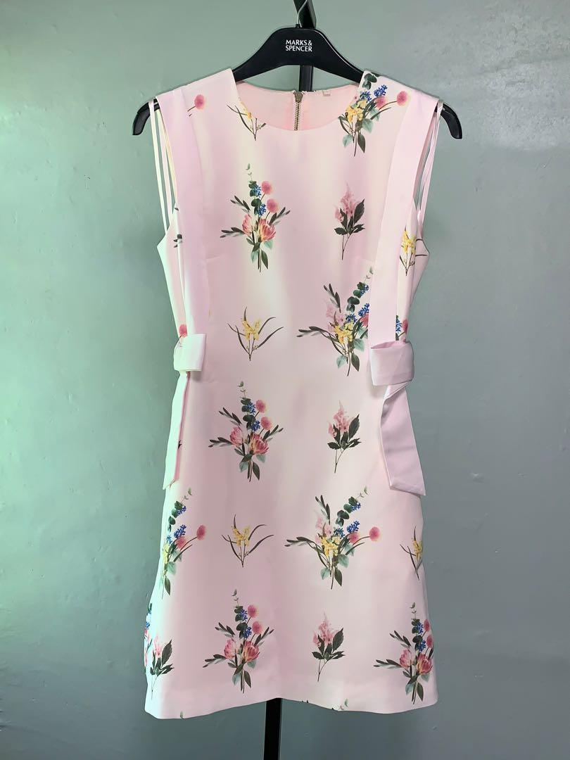 Ted Baker FLEURAY Flourish A line dress pink size2