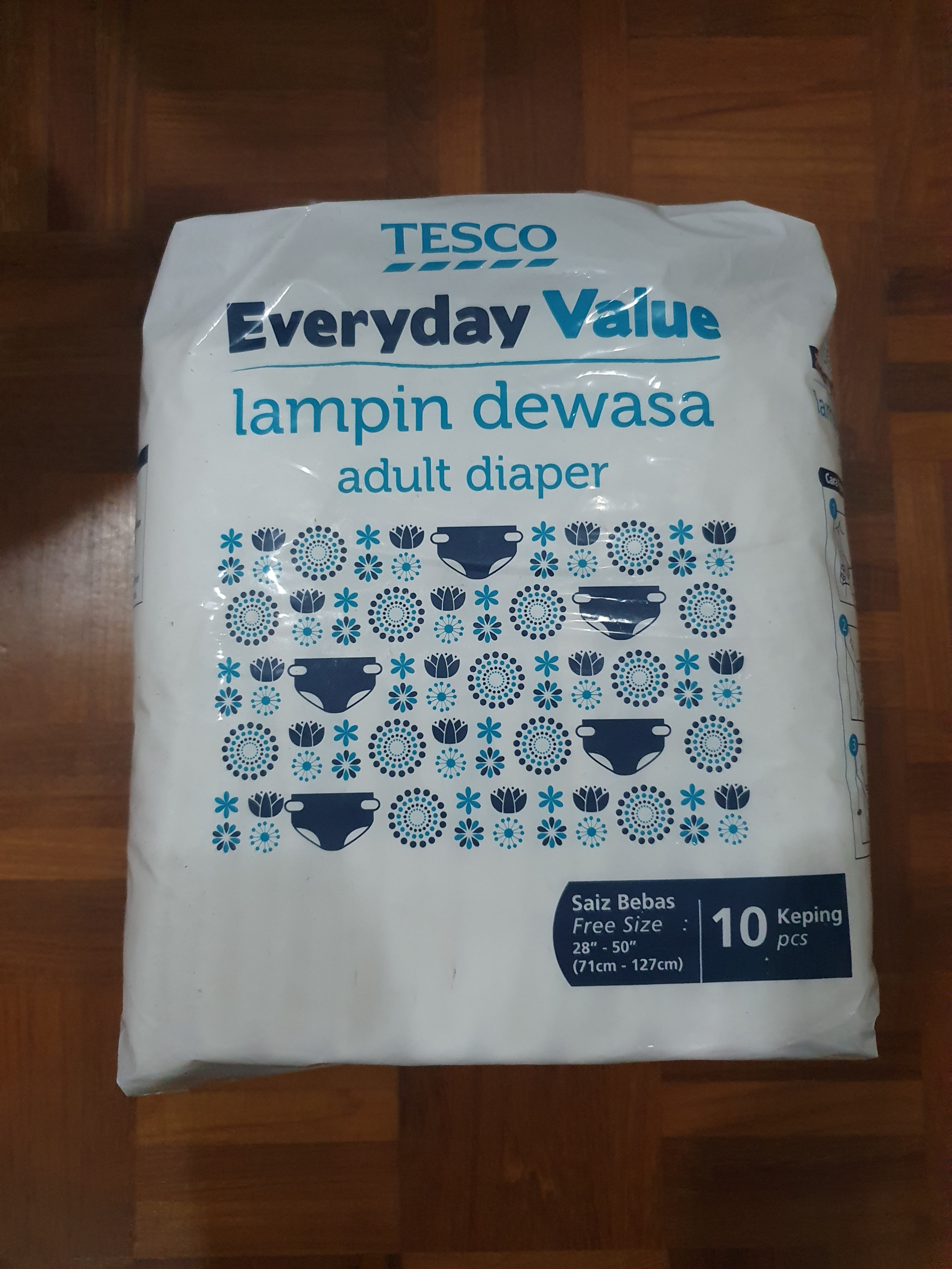 Tesco Everyday Value Adult Diapers Free Size 71cm to 127cm