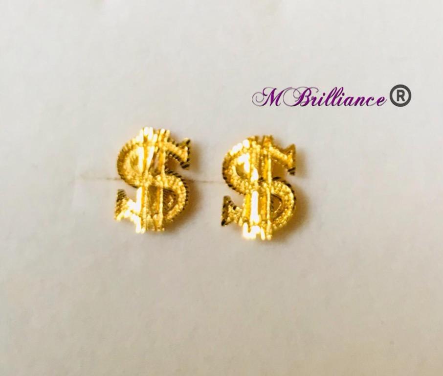 Gold dollar top earrings