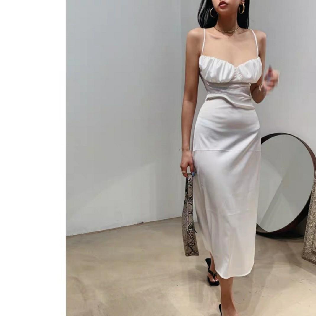 white satin midi
