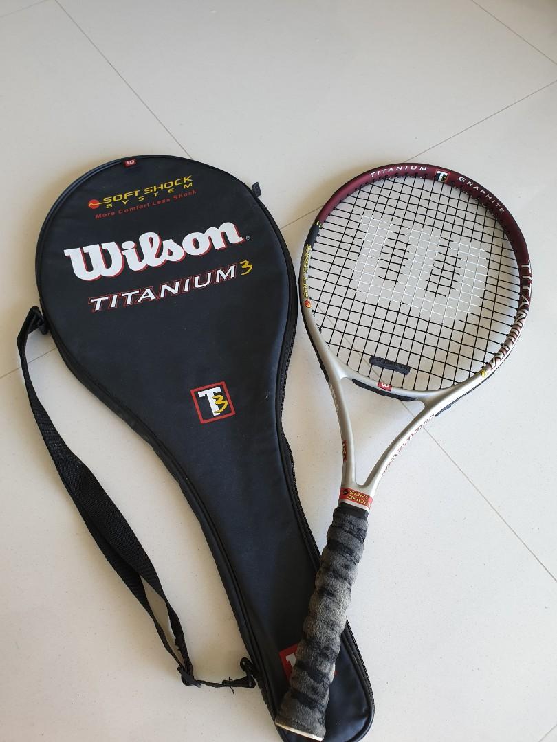 Wilson Titanium Graphite Tennis Racket, Sports Equipment, Sports & Games,  Racket & Ball Sports on Carousell